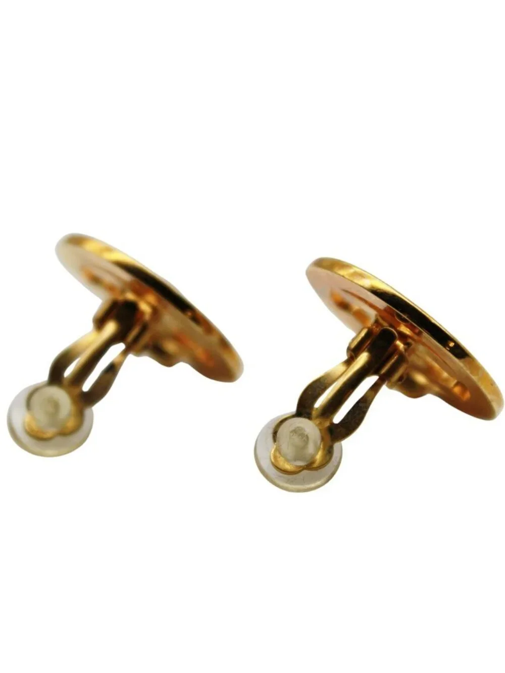 Chanel Earrings Gold Plated Large CC Logo 97